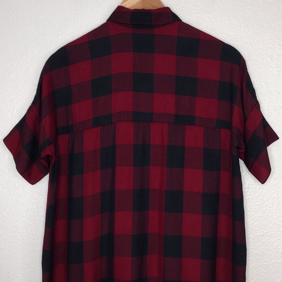 Madewell Women's Plaid Button Down Short Sleeve Shirt Dress Size XS - Picture 5 of 12